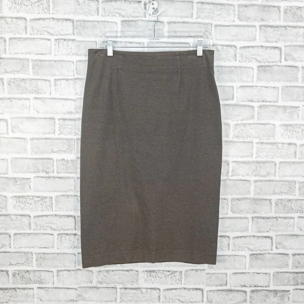 YOHJI YAMAMOTO Pencil Skirt tan gray cotton made in Italy size 48 32 - Picture 5 of 12